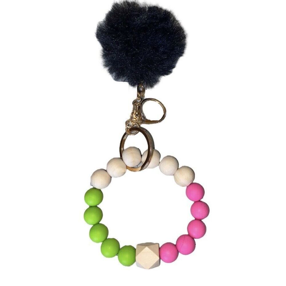 🎀2/$20🎀 Watermelon Inspired Wristlet Keychain with Pom Pom